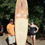 You'll find Kelly cruising the Santa Barbara in her custom Honu (Turtle) SUP.